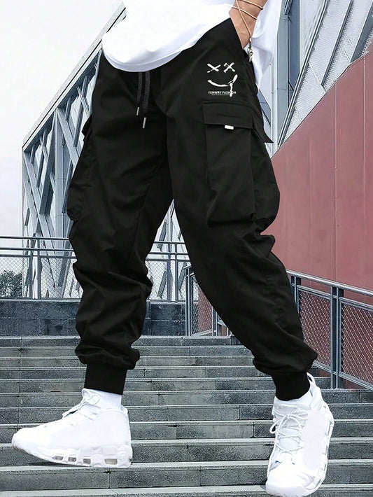 Men'S Casual Print Side Pocket Cargo Pants