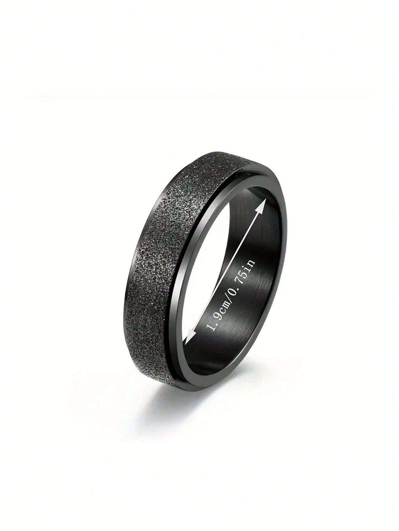 4Pcs/Set Black Embossed Design Ring